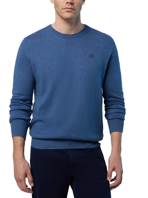 N|S Crewneck sweater blue melange denim - Men's Sweaters