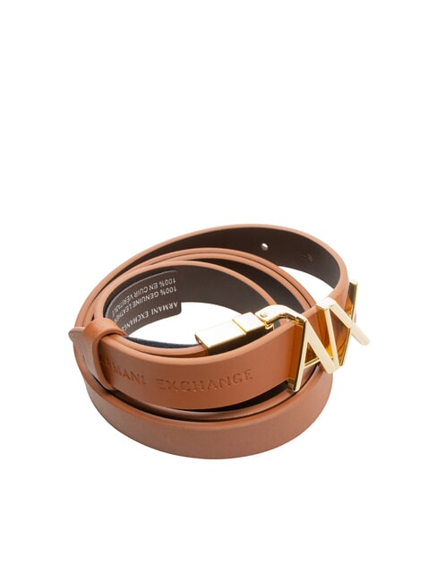 CINTURA Reversible leather belt coconut shell / hot fudge - Belts