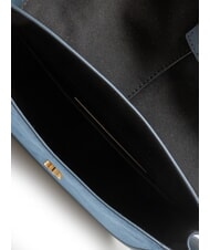 FURLA FLOW Medium leather bag with shoulder strap gray-blue tones - Women’s Bags - 5