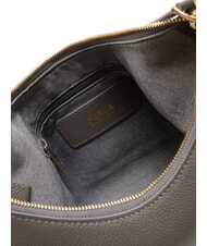 FURLA GOCCIA Hammered leather shoulder bag urban gray - Women’s Bags - 5