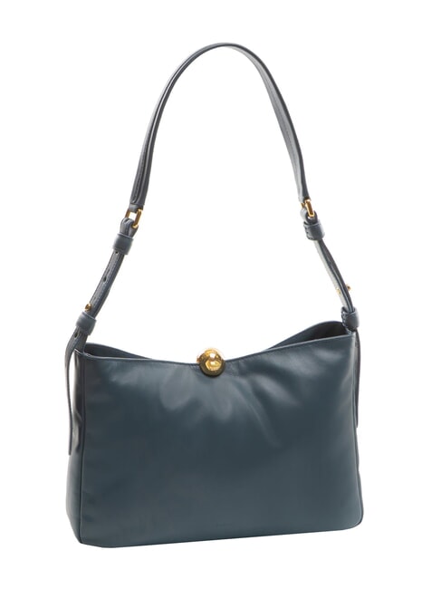 SFERA SOFT  Leather shoulder bag gray blue - Women’s Bags
