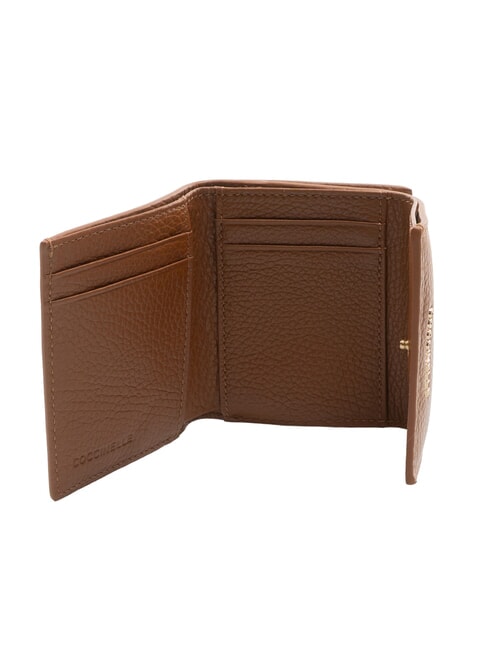 METALLIC SOFT Pebbled leather wallet cognac - Women’s Wallets