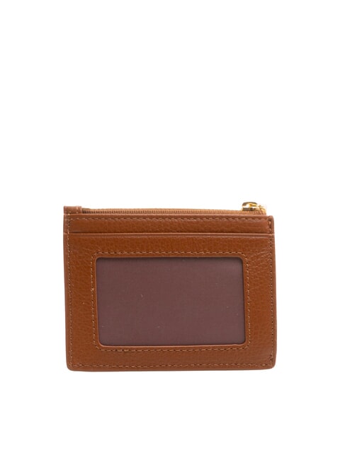 METALLIC SOFT Textured leather flat wallet cognac - Women&rsquo;s Wallets