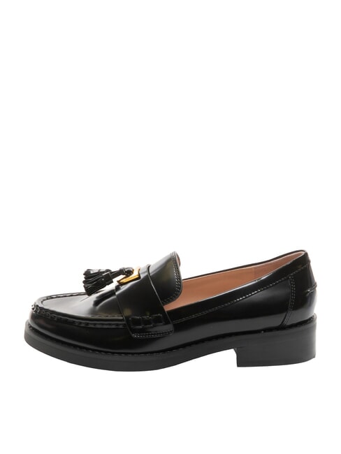 BEAT SHINY Leather moccasins with tassel Black - Women’s shoes