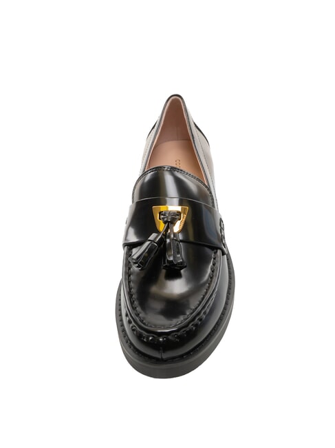 BEAT SHINY Leather moccasins with tassel Black - Women’s shoes