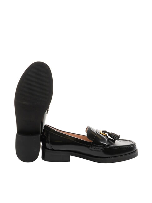 BEAT SHINY Leather moccasins with tassel Black - Women’s shoes