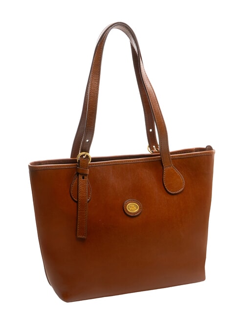 STORY DONNA Leather shoulder shopping bag BROWN - Women’s Bags