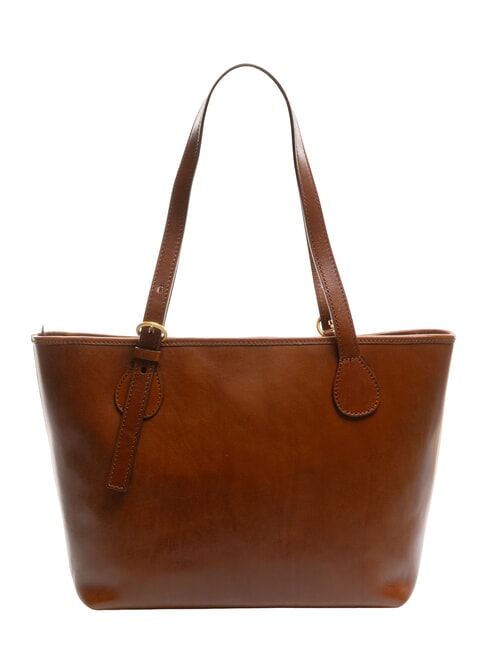 STORY DONNA Leather shoulder shopping bag BROWN - Women’s Bags