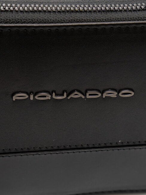 W136 Men's leather clutch bag with 3 compartments Black - Tablet holder& Organizer