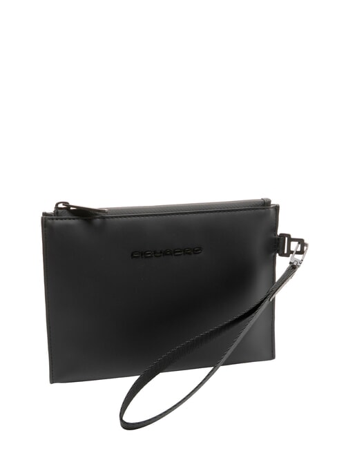 CORNER SPECIALE GOMMATO Flat clutch bag with cuff Black - Tablet holder& Organizer