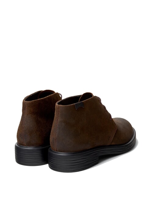DEAN Lace-up ankle boots in nubuck leather dark brown - Men’s shoes