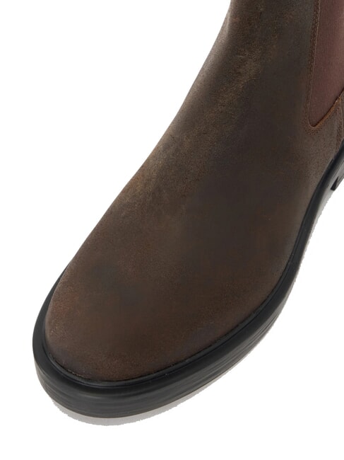 DEAN Chelsea boots in nubuck leather dark brown - Men’s shoes