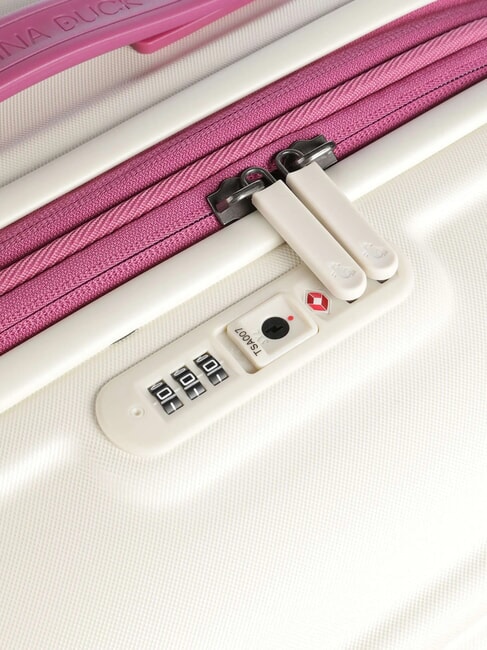 Trolley LOGODUCK +, medium size, expandable raspberry smoothie - Rigid Trolley Cases