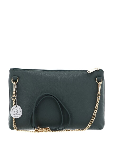 MELLOW Chain shoulder bag in leather dark forest - Women’s Bags