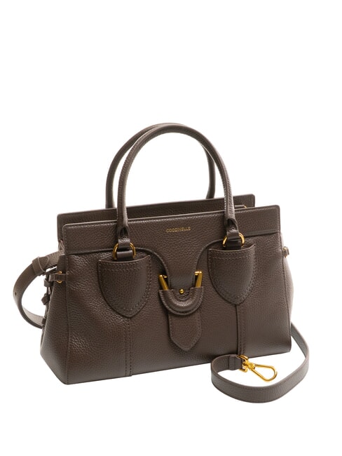 YORK Hammered leather handbag brown fondant - Women’s Bags