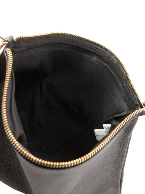 LARGE Large leather clutch bag with wristlet black - Women’s Bags