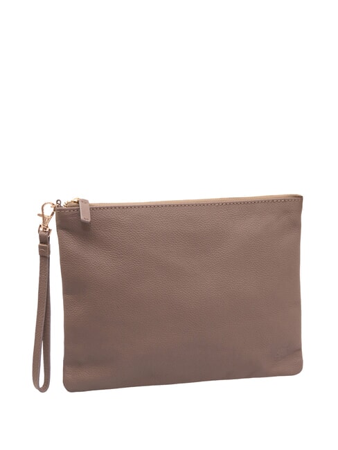 LARGE Large leather clutch bag with wristlet natural - Women&rsquo;s Bags