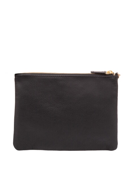 SMALL Small leather clutch bag with wristlet black - Women’s Bags