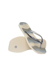HAVAIANAS STYLESLIM SQUARE GLITTER Square flip-flops beige/silver metallic - Women’s shoes - 6