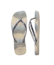 HAVAIANAS STYLESLIM SQUARE GLITTER Square flip-flops beige/silver metallic - Women&rsquo;s shoes - 5