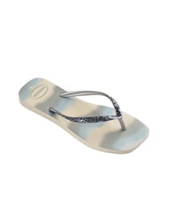 HAVAIANAS STYLESLIM SQUARE GLITTER Square flip-flops beige/silver metallic - Women&rsquo;s shoes - 4