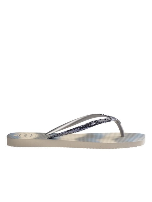STYLESLIM SQUARE GLITTER Square flip-flops beige/silver metallic - Women’s shoes