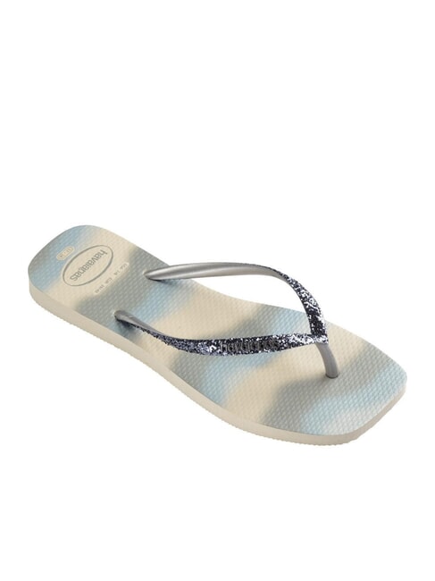 STYLESLIM SQUARE GLITTER Square flip-flops beige/silver metallic - Women’s shoes