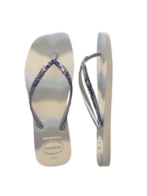 STYLESLIM SQUARE GLITTER Square flip-flops beige/silver metallic - Women’s shoes