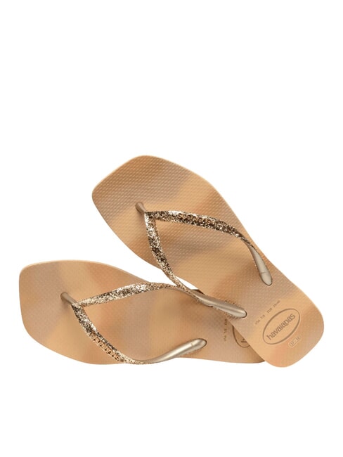 STYLESLIM SQUARE GLITTER Square flip-flops golden - Women’s shoes