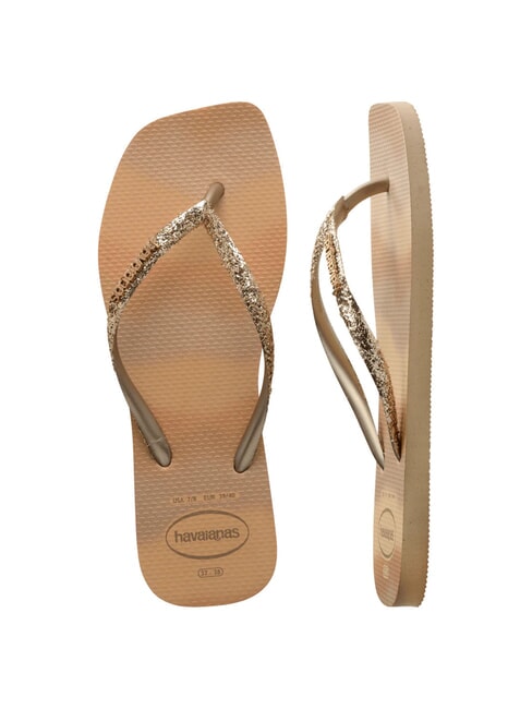 STYLESLIM SQUARE GLITTER Square flip-flops golden - Women’s shoes