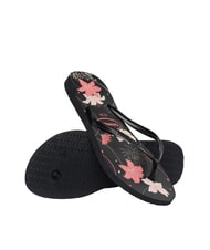 HAVAIANAS SLIM ORGANIC Flip-flops black/dark ash/light rose - Women’s shoes - 3