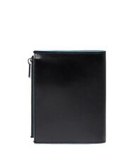 PIQUADRO BLUE SQUARE Vertical leather wallet Black - Men’s Wallets - 3