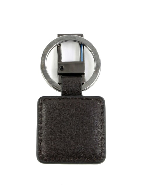 BLACK SQUARE  Leather charm keychain Black - Key holders