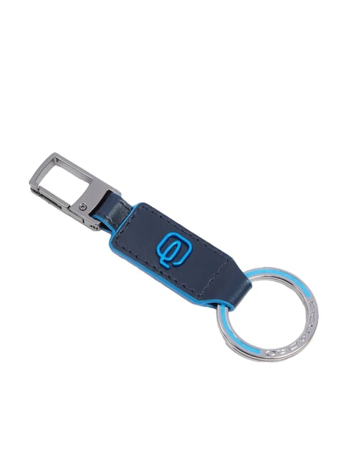 BLUE SQUARE Leather charm keychain blue - Key holders