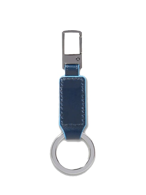 BLUE SQUARE Leather charm keychain blue - Key holders