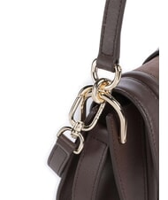 FURLA FLOW Small leather bag with shoulder strap espresso tones - Women’s Bags - 3