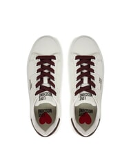 LOVE MOSCHINO ECLIPSE50 Leather sneakers white/burgundy - Women’s shoes - 4