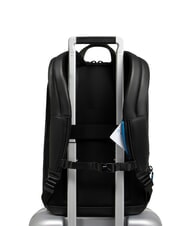 PIQUADRO URBAN 15.6" Laptop Backpack in Leather black grigiongr - Laptop backpacks - 4