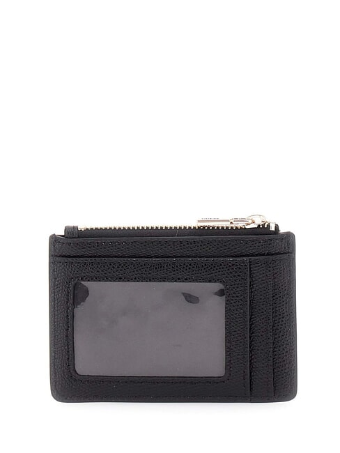 AMORETTE Flat card holder with zip BLACK - Women’s Wallets
