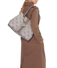 GUESS ERENIA Shoulder bag dark taupe logo - Women’s Bags - 5