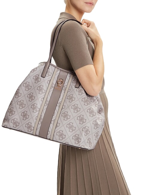 ERENIA Shopper with clutch dark taupe logo - Women’s Bags