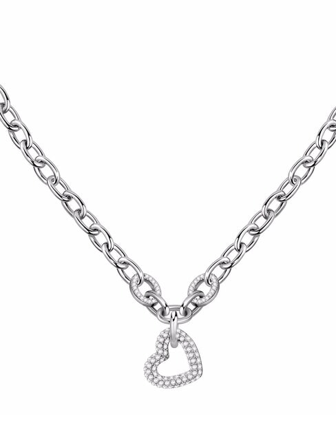 INCONTRI Necklace with heart and crystals STEEL - Necklaces