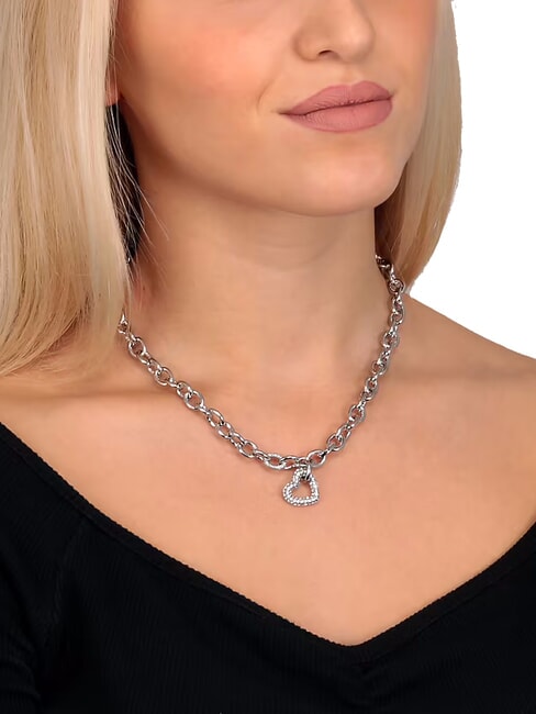 INCONTRI Necklace with heart and crystals STEEL - Necklaces