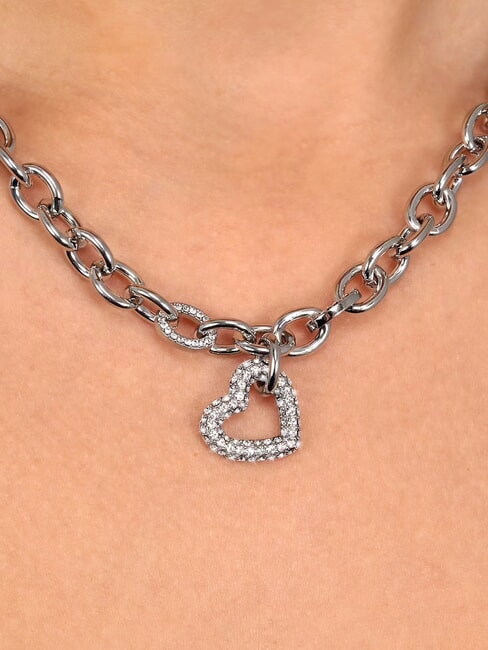 INCONTRI Necklace with heart and crystals STEEL - Necklaces