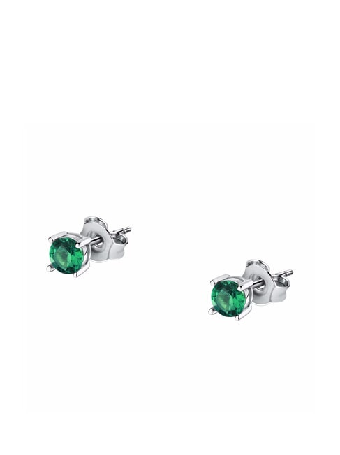 TESORI  Silver earrings green - Earrings
