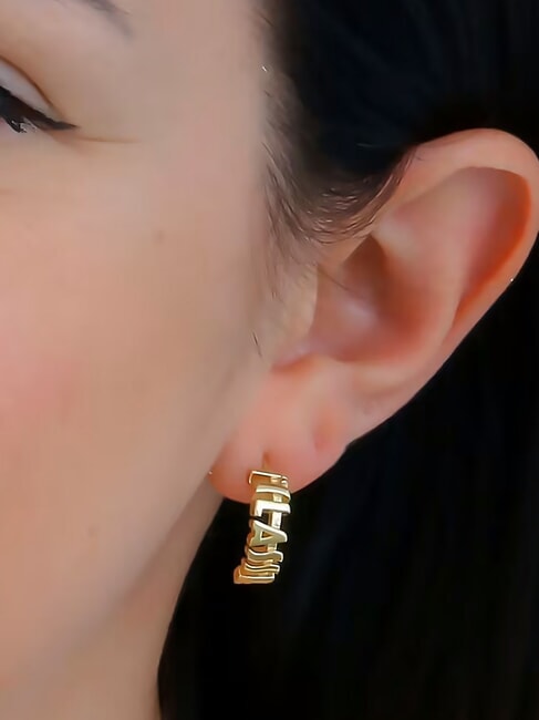 1CLASSE Silver logo earrings gold - Earrings