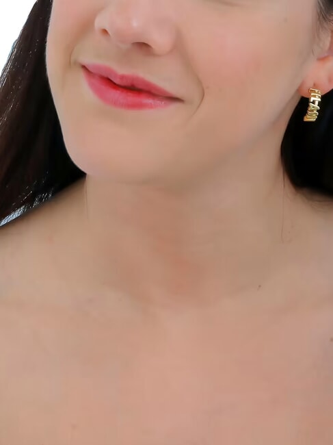 1CLASSE Silver logo earrings gold - Earrings