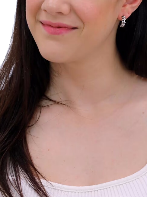 1CLASSE Silver logo earrings steel - Earrings