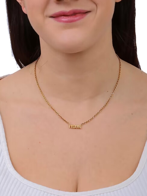 MONTENAPO Silver necklace with logo gold - Necklaces