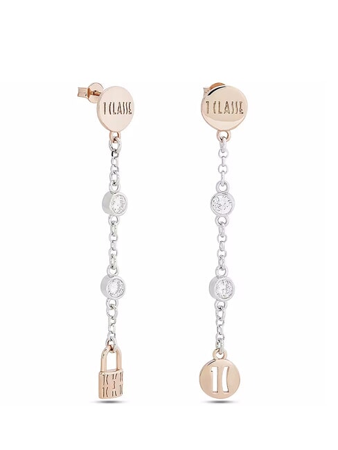 RAMBLA Long silver earrings two tone - Earrings